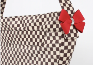 Windsor Check Cuddle Dog Carrier with Nouveau Bow in red